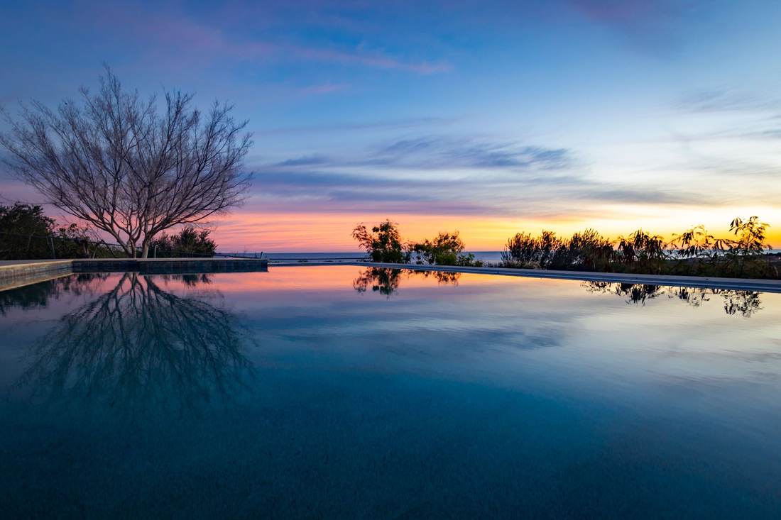 Pool reflection at dusk